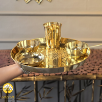 Kalpavriksham - Set of 6 Kansa Utensils Thali 11inches (28cms)